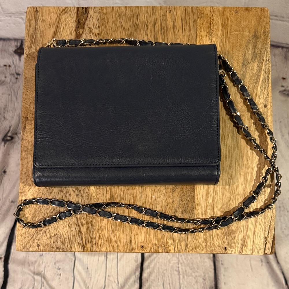 Mark & Graham Leather Crossbody Navy